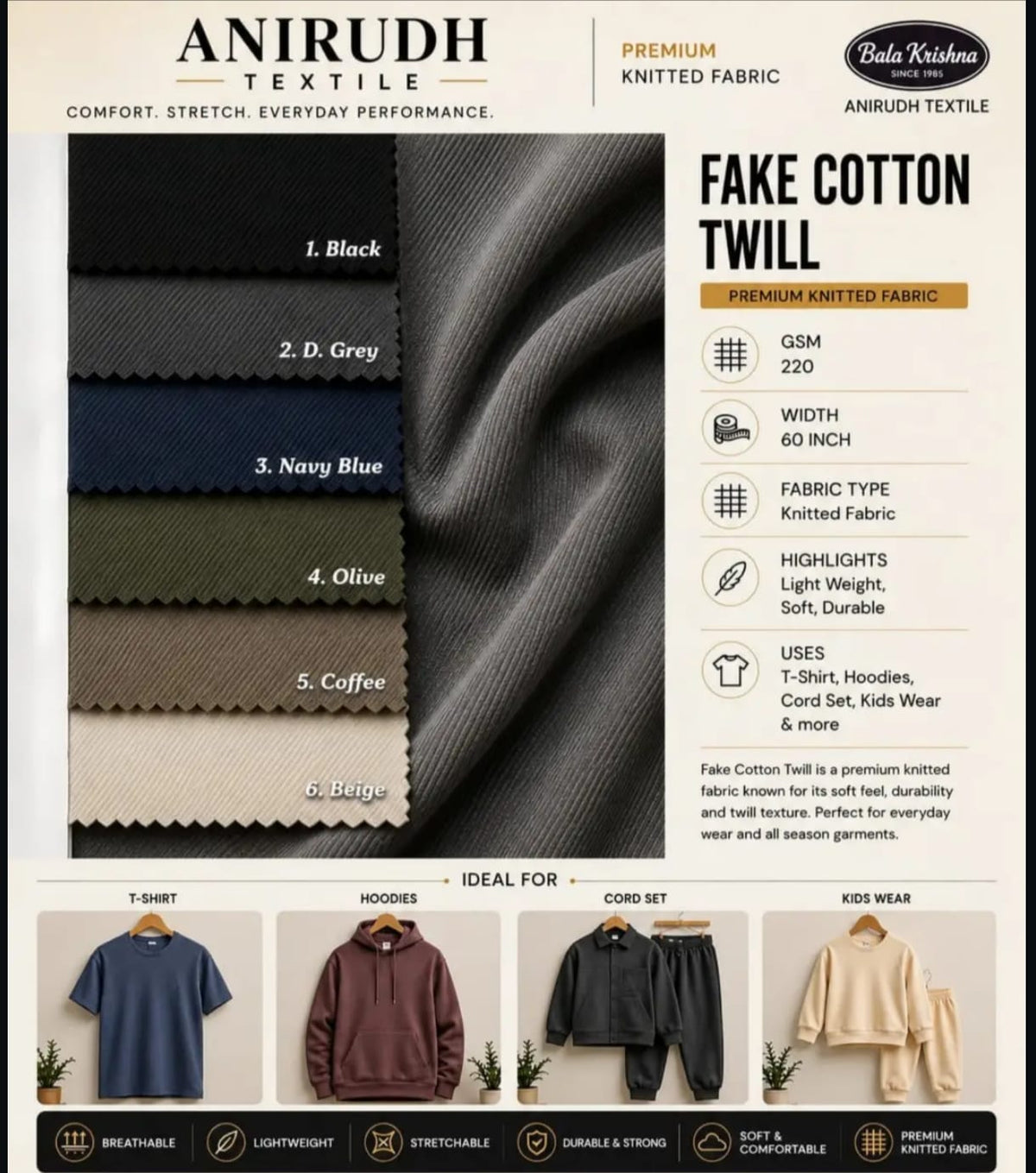 Fake Cotton Twill