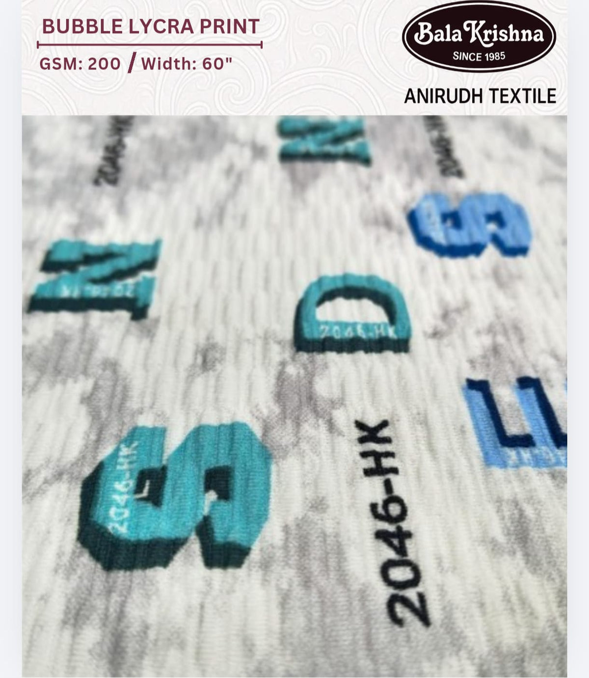 BUBBLE LYCRA PRINT