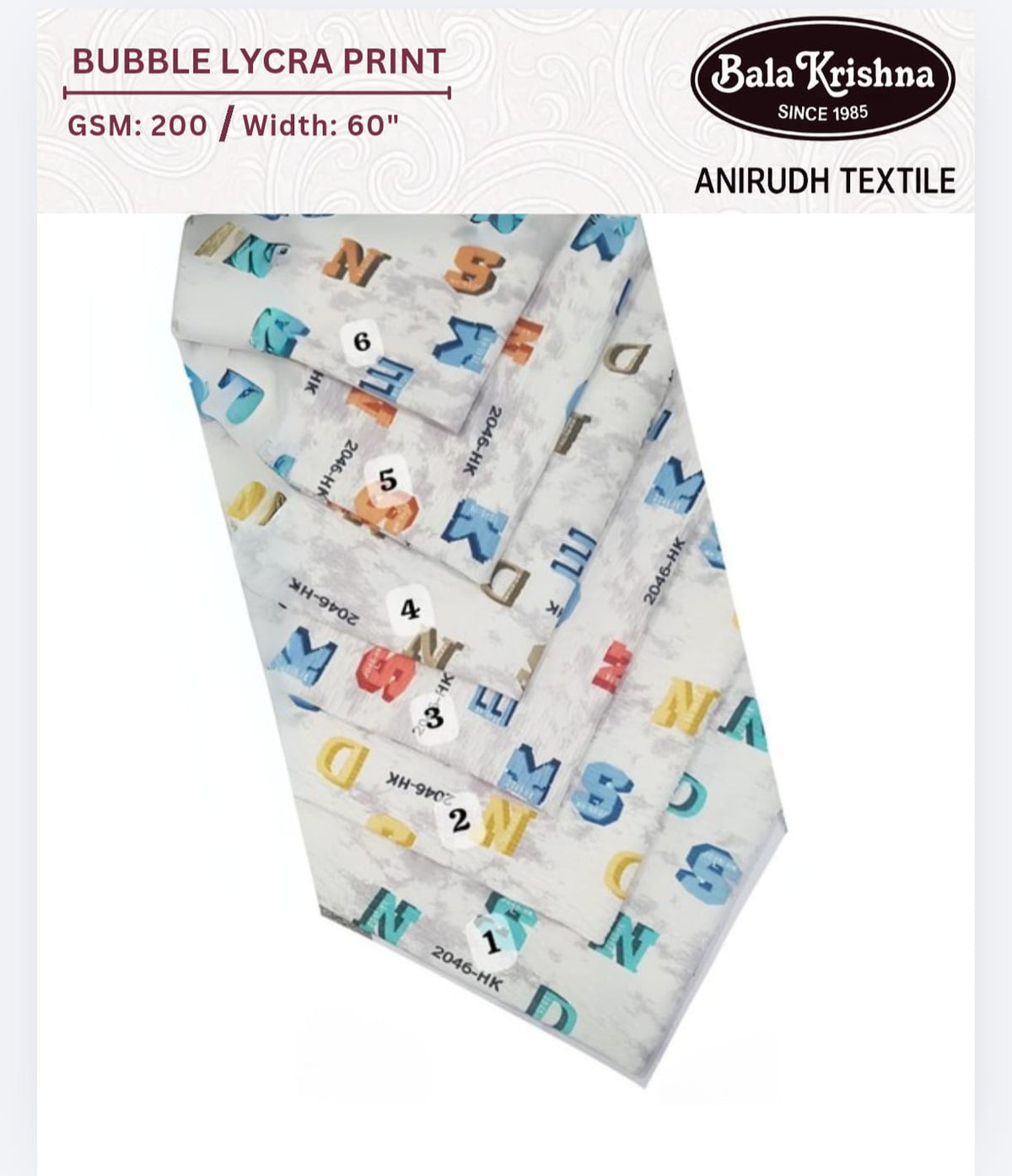 BUBBLE LYCRA PRINT